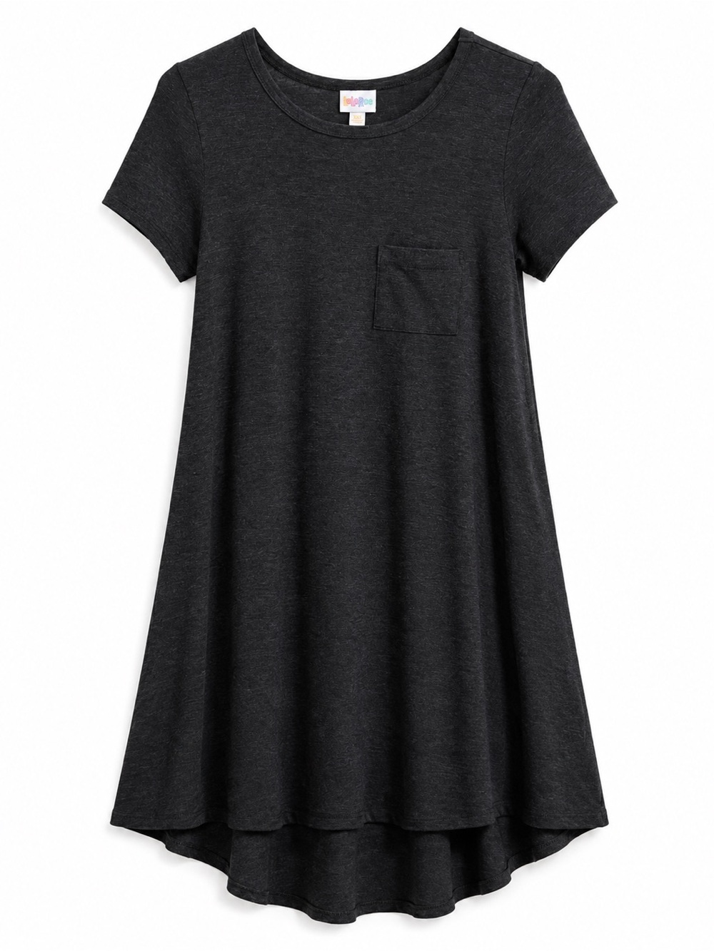 LuLaRoe Carly Charcoal T-Shirt Dress Hi-Low Pocket Casual XS/S